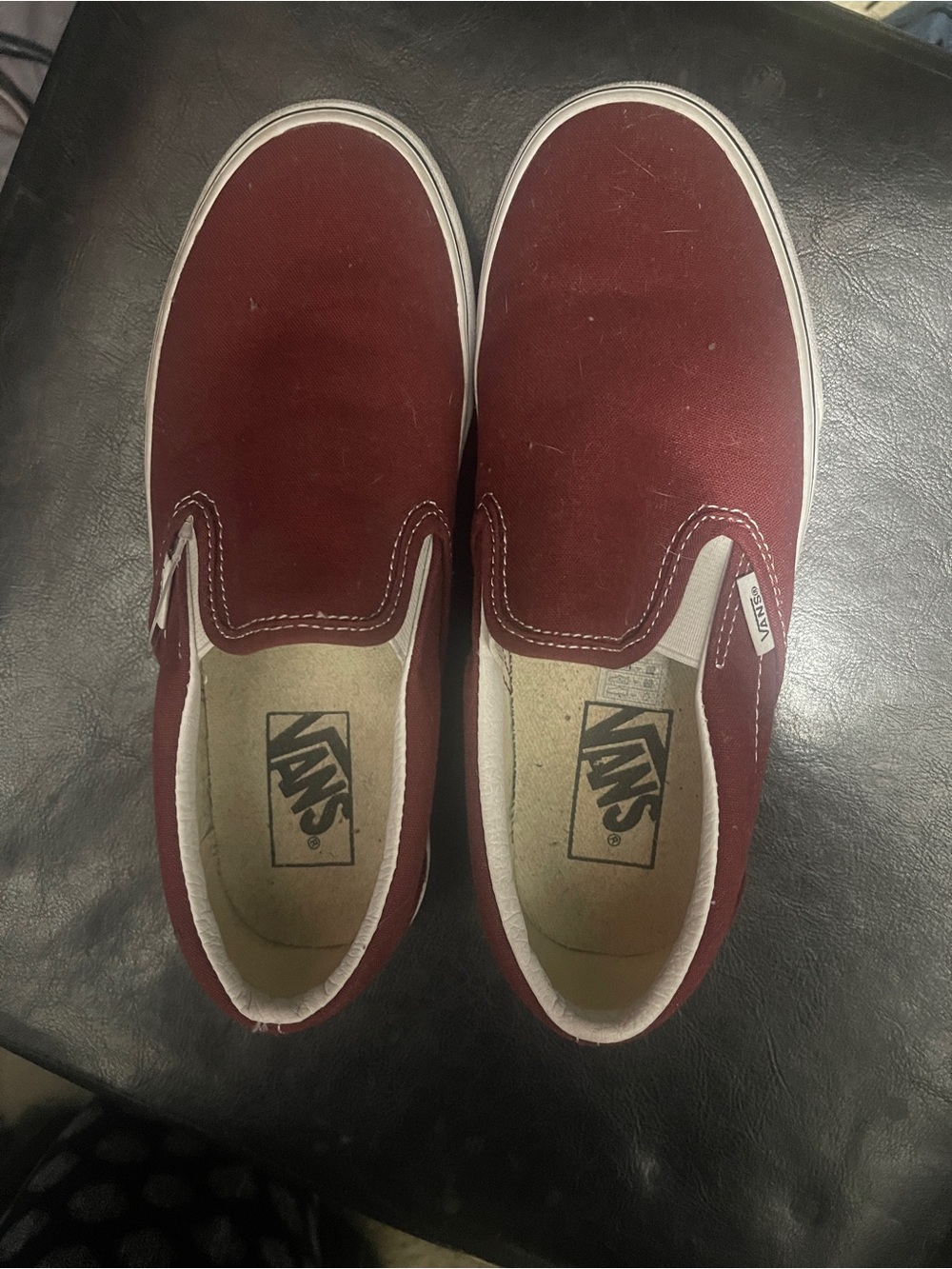 Vans Slip-On Canvas Loafers - Maroon